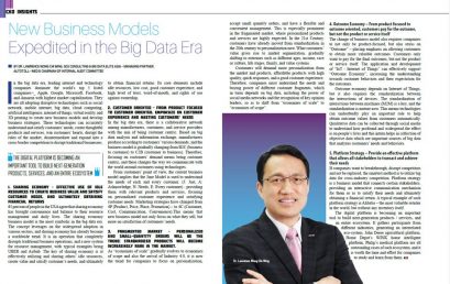Article published: “The New Business Models Expedited in the Big Data Era”